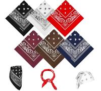 WUBAYI Paquete de 6 pañuelos con estampado de cachemira, bandana unisex para el cabello para mujeres y hombres, bufanda cuadrada de 55 cm (6 colores)