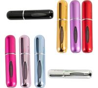 WUBAYI Paquete de 8 botellas de viaje recargables de 5 ml, atomizadoras portátiles con diseño a prueba de fugas, mini botella de viaje delgada para bolso, bolso y equipaje de mano