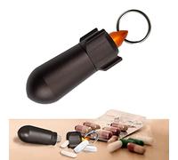 WUBAYI Pastillero portátil para pastillero de aluminio impermeable llavero pastillero organizador para viajes y aventuras al aire libre
