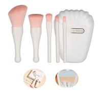 WUBAYI Práctico set de brochas de maquillaje, 5 piezas de brochas de maquillaje, set completo de brochas de maquillaje con espejo, ligeras y prácticas para viajar a diario