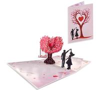 WUBAYI Tarjeta de felicitación 3D, exquisito diseño desplegable para el día de San Valentín, día de la madre, día del padre, cumpleaños, aniversario, Navidad y Pascua, tamaño 20 x 15 x 0,2 cm, 1 juego