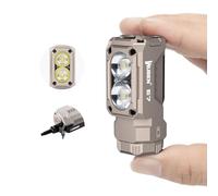 Wuben E7 1800 Lúmenes Caqui Recargable Mini Linterna con Imán - Super Brillante 6 Modos EDC Linterna Recargable Tipo C LED IP68 Linterna Frontal de Rescate para Camping