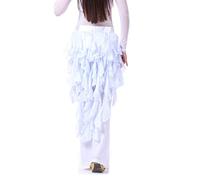 Wuchieal Falda de cinturón para danza del vientre para mujer, falda de cinturón de baile latino, falda ondulada con borlas, Blanco, Talla Única