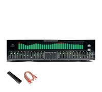 WUCIOA Ecualizador Digital de 31 Bandas, Ecualizador gráfico estéreo de Audio Digital con Control Remoto y Cable de Audio, reducción automática de Ruido, analizador de espectros de música LED(Green)
