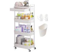 Wuciray 3/4 Niveles Carrito Auxiliar con Ruedas Carro Almacenaje con Ruedas e Cajones Verdulero Auxiliar Carrito Organizador para Cocina Baño