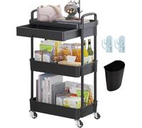 Wuciray 3/4 Niveles Carrito Auxiliar con Ruedas Carro Almacenaje con Ruedas e Cajones Verdulero Auxiliar Carrito Organizador para Cocina Baño