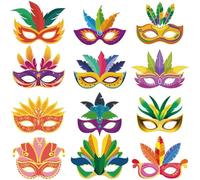 Wudaizhi 12 Piezas Gafas De Mardi Gras Máscara Divertida De Mascarada Anteojos Disfraz Gafas para Disfraces para Halloween Suministros para Fiestas De Carnaval De Brasil