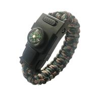 Wudaizhi 1pcs Herramientas De Sobrevivir Survival Whistle Hebilla Multifunción Pulsera Paracord Hebilla con Luz Led
