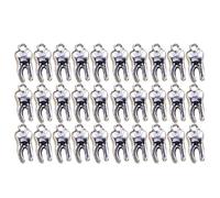 Wudaizhi 30pcs Charms 3D Dientes De Dientes Zombie Molar 16x8x5mm Pendantes De Color Plateado Antiguo Que Hace Hallazgos De Joyas Tibetanas Hechas a Mano
