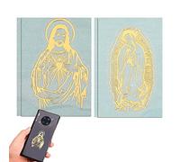 Wudaizhi 4pcs Rosario Virgen María Fatima Familia Católica 6cm Metal Pure Copper Mobile Iglesia Regalo