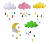 Wudaizhi 5 Piezas De Adornos Colgantes De Nubes De Fieltro, Adornos Artificiales De Nubes para Techo con, Ideales para Decoración De Dormitorios, Salas De Estar Y Habitaciones Infantiles.