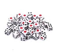Wudaizhi 50pcs Dados Blancos De 8 Mm, Dados De Juego para Adultos para Enseñar Matemáticas, Actividad, Tema del Casino, Favores De Fiesta, Regalos De Juguetes, Trucos De Magia