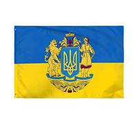 Wudaizhi Bandera De Ucrania 150x90cm Banderas Nacionales De Ucrania De Colores Vivos Bandera Grande De Poliéster con Ojal para Decoración del Hogar Aire Libre