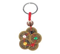 Wudaizhi Cinco Elementos Cobre Moda China Feng Shui Ancient Coin Keychains Buena Suerte Fortuna Joyería para Mujeres Hombres