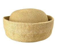 Wudaizhi Gorro Tipo Pastillero De Paja, Gorro Tipo Pastillero Tejido para Mujer, Boina Retro De Diseñador, Sombrero Fedora para Bodas