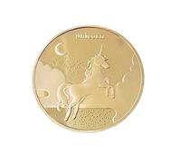 Wudaizhi Hada Diente Chapado En Oro 30 * 3 Mm Monedas Conmemorativas Unicornio Creativo Creativo Niños Cambio De Dientes Regalos