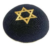 Wudaizhi Kipá Tejida a Mano De 16 Cm con Estrella De David Bordada para Hombres Y Niños. Sombrero Yamakah De Israel - Kipá