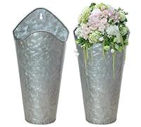 Wudaizhi S.cultador De Malar Metal De 2 Pcs, Decoración del Jarrón De Pared De La Granja para Plantas Flores, Flores Rústicas Que Colgan Flores para El País Decoración del Hogar