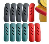 Wudaizhi Silleador De Silicona Soporte para Manija Caliente De 12 Piezas Manija De Sartén Protector De Calor Sin Deslizamiento Problante Problante para Accesores De Cocina De Cocina