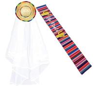 Wudaizhi Velo De Novia, Recuerdo De Fiesta De Despedida De Soltera con Temática Mexicana del Cinco De Mayo, Faja De Satén, Velo De Despedida De Soltera para Novia