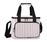 Wudan Bolsa térmica aislada a rayas verticales blancas pálidas, talla única, para amantes de la playa al aire libre
