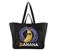 Wudan Bolsas de lona de tela para cocina, bolsas de comestibles, bolsa de piscina para mujeres, viajes, compras, fin de semana, Bitcoin Cool Banana