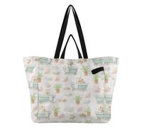 Wudan Bolsas de lona gruesas para cocina, bolsas de compras casuales para mujeres, viajes, compras, fin de semana, libro de cuentos, baño