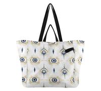 Wudan Bolsas de lona para vacaciones, cocina, comestibles, casual, para hombres, compras, viajes, retro, mal de ojo, magia, ocultismo