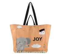 Wudan Bolsas de lona plegables para cocina, para dama de honor, para mujer, despedida de soltera, regalos de conejito con amor, Elefante con alegría, Talla única