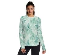 Wudan Camisetas deportivas para mujer UV SPF UPF 50+, Flor verde eucalipto, S