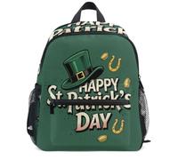 Wudan Mochila para niños con bolsillo para botella de agua, almacenamiento con múltiples bolsillos, Feliz día de San Patricio, Medium, Casual
