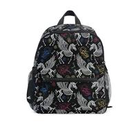 Wudan Mochila para niños con bolsillos para botellas, bolsas para libros de estudiantes para avión, Dark Unicorns Skull Gothic, Medium