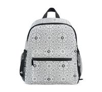Wudan Mochilas para niños con bolsillos, bolsa de libros para estudiantes de primaria, Patrón de hexagrama de ciencia mística, Small