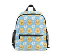Wudan Mochilas para niños pequeños con bolsillos para botellas, bolsa de libros para niños para viajar, Little Kawaii Ducks Flowers, Medium
