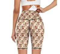 Wudan Pantalones de entrenamiento para mujer de alta elasticidad, Christmas Highland Cow, XS