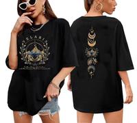 Wudlads Acotar Night Court - Camiseta de manga corta para mujer Velaris City of Starlight, Negro -, M