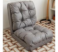 WUDLi Cama de Silla Plegable portátil, softable 4 en 1, sofá Cama Plegable, cómoda salón de sofá de Piso para Dormitorio de Sala de Estar, Soltero Dark Gray