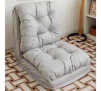 WUDLi Cama de Silla Plegable portátil, softable 4 en 1, sofá Cama Plegable, cómoda salón de sofá de Piso para Dormitorio de Sala de Estar, Soltero Light Gray