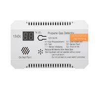 wudoo Detector de Propano 12V LPG Sensor de Gas Natural Alarma de Fuga 85DB Sirena para AutomóVil RV Hogar Medidor de Prueba de Propano Digital ()