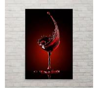 WUDUM Lienzo moderno de vino tinto para pared,arte de oficina,pinturas de granja,arte líquido abstracto para cocina,decoración de pared colorida,80 x 130 cm (31 x 51 pulgadas) con marco