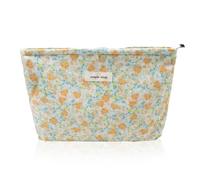 Wudygirl Neceser estético de viaje, bolsa de maquillaje, bolsa de maquillaje de lona, bolsa de aseo para mujeres y niñas, bolsa de maquillaje de gran capacidad, bolsa de maquillaje floral con