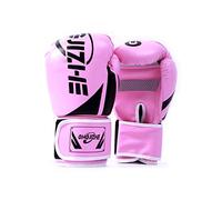 wueiooskj 1 par de guantes de boxeo portátiles para hombres y mujeres, práctica de entrenamiento, guantes de boxeo ajustables, Protector de manos, accesorios de engranajes deportivos, Rosa 12oz