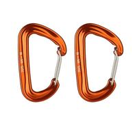 wueiooskj 2 Mini mosquetones de aleación de Aluminio 16 kN con Anilla en D y Ganchos para Llavero, Color Negro, Naranja, 4.98 x 8 cm