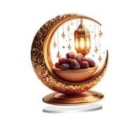 wueiooskj Adornos para Eid Mubarak: elegante decoración lunar de Ramadán, fácil de montar, ideal para el hogar y con espíritu festivo. La decoración lunar de Ramadán aporta, Estilo A