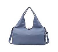 wueiooskj Bolsa de gimnasio con compartimento impermeable para zapatos, rejilla para organización de artículos, bolsa para esterilla de Yoga de tela Oxford con capacidad interna adecuada, azul