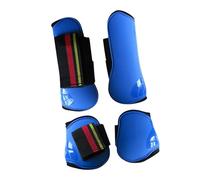 wueiooskj Botas de tendón de Caballo de Cuero sintético, Carcasa rígida, Equipo Amortiguador, Ajuste cómodo, Vendas para piernas, Juego para Eventos ecuestres, equitación al, Azul