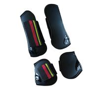 wueiooskj Botas de tendón de Caballo de Cuero sintético, Carcasa rígida, Equipo Amortiguador, Ajuste cómodo, Vendas para piernas, Juego para Eventos ecuestres, equitación al, Negro