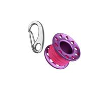 wueiooskj Equipo de Buceo y Snorkel con Carrete de Dedo Compacto con Cierre de Seguridad y Carrete de Resorte Quick Link Tech con línea de 10 m/393,70 Pulgadas, púrpura