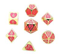 wueiooskj Juego de Dados poliédricos de Metal, Lote 7 Piezas, D4, D6, D8, D100, 9 y 00, 90, D12 y D20 aleación, los Mejores Accesorios para Juegos, Dados múltiples Caras aleación D4, D6,