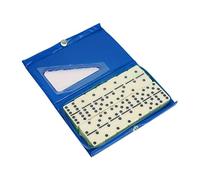 wueiooskj Juego de dominó, Rompecabezas, Actividad, Juego de Viaje, Divertido clásico Bloques para niños, Azul, 15.4 x 9.3 cm